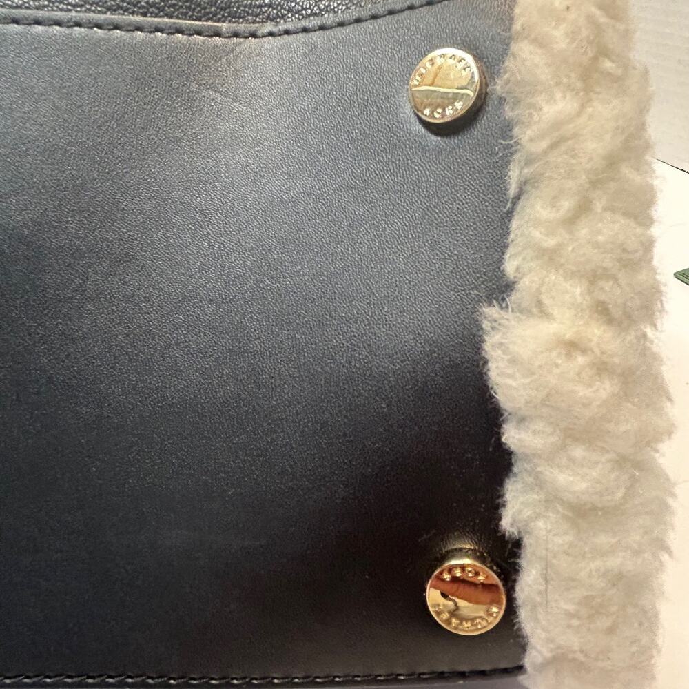 Michael Kors Hamilton‎ Pebbled Leather Sherpa Trimmed Crossbody/Satchel NWT - Picture 12 of 15